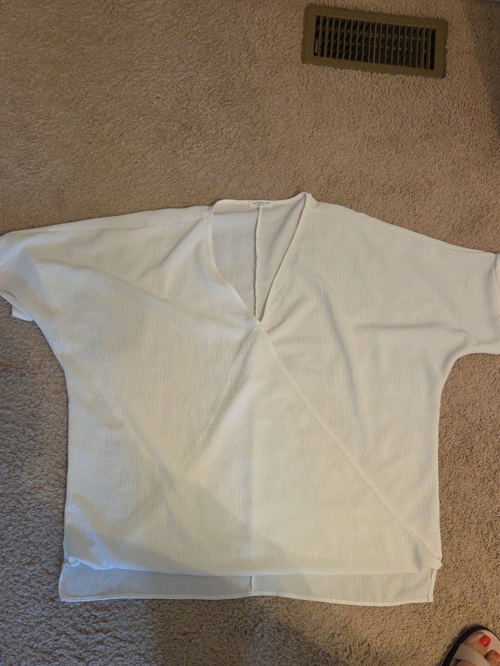 Classic White Surplice V-Neck Tunic Top